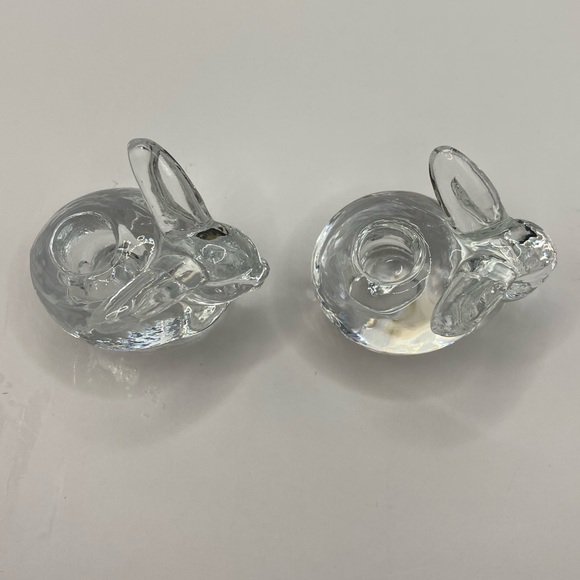 VINTAGE mini crystal bunny candlestick holders. Possibly Biedermann crystal. 2 - Picture 4 of 7